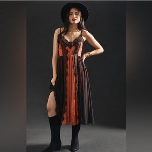 Anthropologie Let Me Be Printed Boho Midi Dress